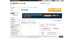 Desktop Screenshot of petcenter.akcneletaky.sk
