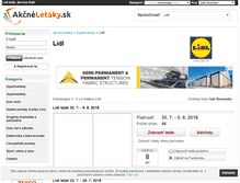Tablet Screenshot of lidl.akcneletaky.sk